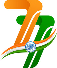 77th Republic Day Tricolor Typography Design