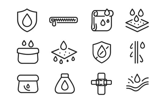 Barrier line track water storm saddle design edge vector waterproof icon splash