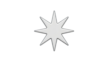 Shiny White 8-Pointed Star Emblem