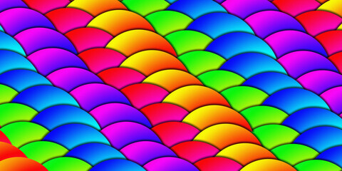 Colorful Abstract Fish Scale Pattern with Grainy Noise Texture Background © Eric.art