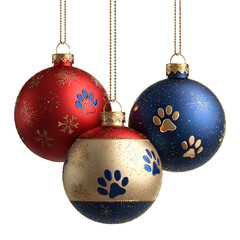 christmas balls on white background