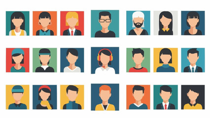 Diverse Group of People Avatars Representing Different Individuals.