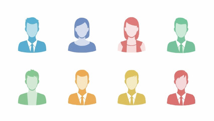 Diverse Group of People Icons Representing Different Individuals.