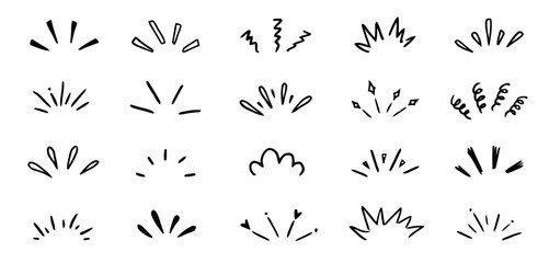 Set of Sunlight Vector Icons Sparkle Sunshine Shine Light Ray Isolated on White Background Minimalist Style Sunbeam Burst Flare Twinkle