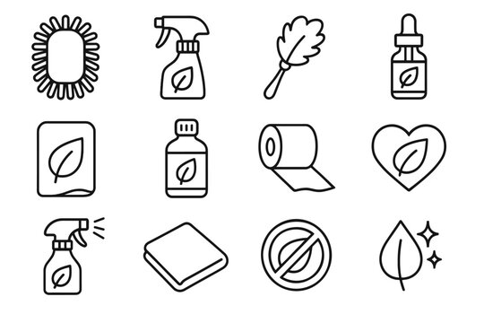 Pad leaf icon dry mist care natural solution formula glove vector