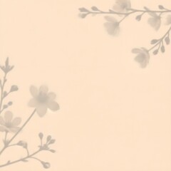 베이지 살구색 배경에 꽃 회색 그림Flower gray picture on beige apricot background