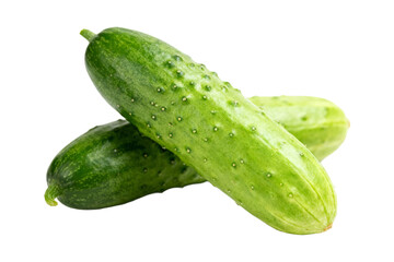 Fresh Green Cucumbers Isolated on White Background