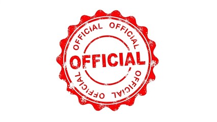 Obraz premium A red official seal stamp with the word official repeated around it