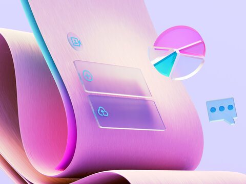Modern Design of a Digital Interface on a Colorful Background
