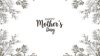 Elegant Mother's Day greeting card with floral illustrations and typography, perfect for anomali celebration