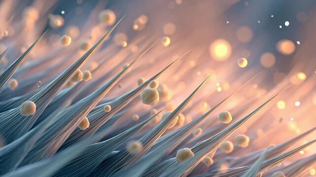 Microscopic View Hair Follicles Dandruff Fungus Action Abstract