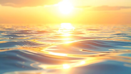 A serene ocean view reflecting sunlight, with gentle waves creating a calming ambiance