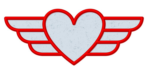 The red heart symbol with wings.

