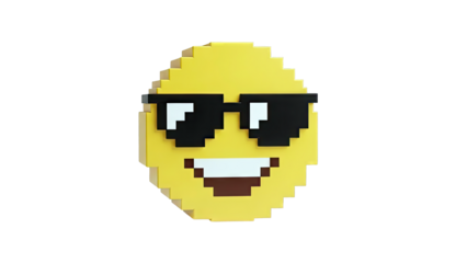 Pixelated Emoji with Sunglasses
