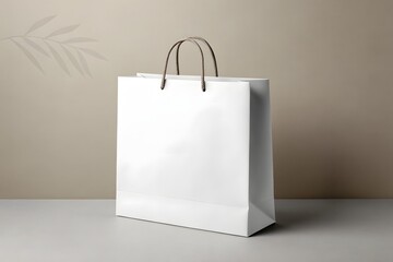 white paper bag on white background
