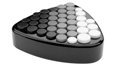 Triangular Rack with Gradient of Cylindrical Objects