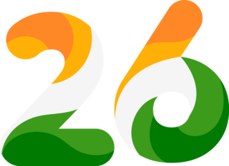 Creative 26 January Republic Day Tricolour Number Design