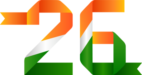 Creative 26 January Republic Day Tricolour Number Design