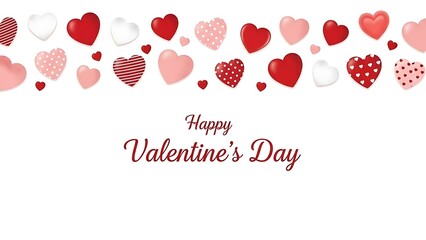 Happy valentine's day greeting with colorful heart shapes