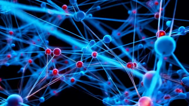 Dynamic neural network connections showcasing complex interactions and data flow