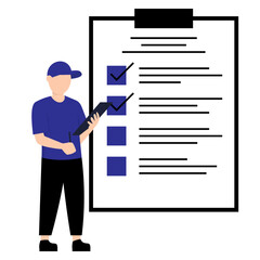 Person Checking Item illustration