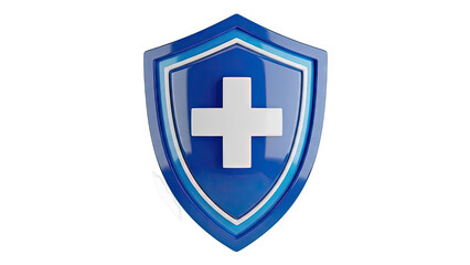 Obraz premium Blue Shield with White Medical Cross