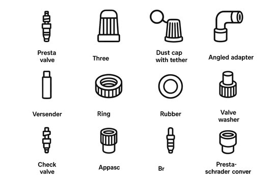Washer angled grommet check icons vector dust adapter bike valve icon ring