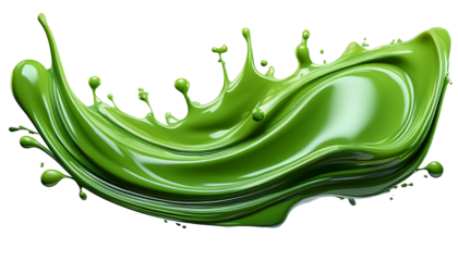 Dynamic Glossy Green Liquid Paint Splash