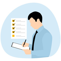 People Checking List Illustration