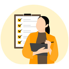 People Checking List Illustration