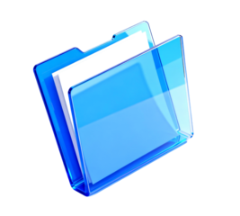 Blue Transparent Folders with Document
