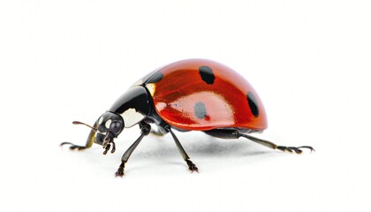 Fototapeta premium Vibrant Ladybug on a Clean White Background