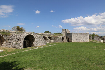 Ruins of the Kalaja fortress in the Albanian city of Berat- The current fortifications date mainly from the 13th century
