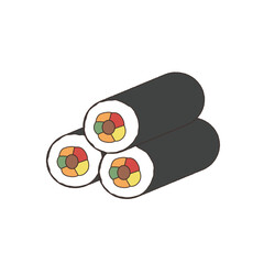 節分のイラスト素材　恵方巻き　海苔巻き　太巻き