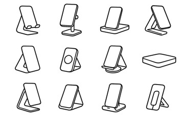 Travel base phone silicone icon vector retractable stand kickstand icons holder grip