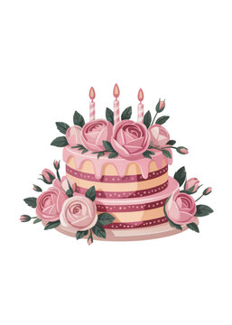 wedding cake with roses