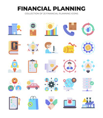 Financial Planning Icons. A Collection of 25 Essential Icons for Business
