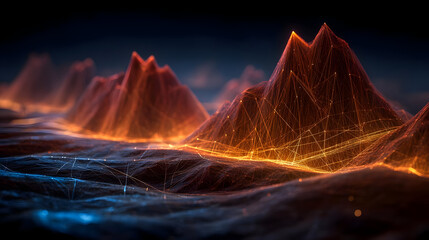 AI composition showing artistic randomness through layered gradients and glowing highlights