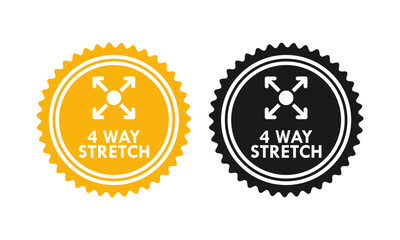 4 way stretch badge logo template illustration