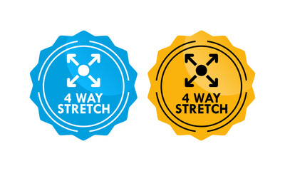 4 way stretch badge logo template illustration