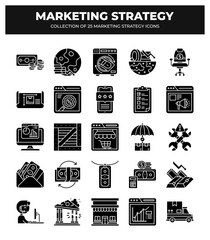 Collection of 25 Marketing Strategy Icons: Plan. Research. and Grow Your Business