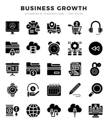 icons set. Business Growth for web. app. vector illustration.