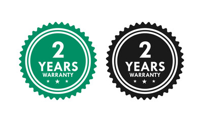 2 years and lifetime warranty label template illustration