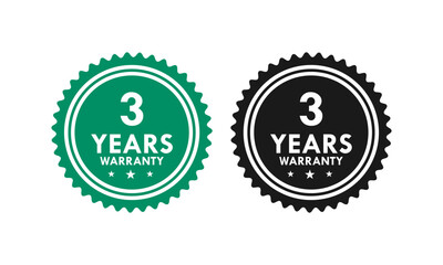 3 years and lifetime warranty label template illustration