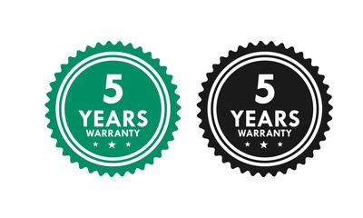 5 years and lifetime warranty label template illustration