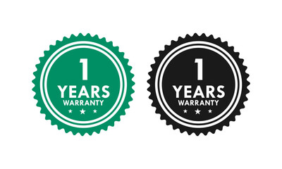 1 years and lifetime warranty label template illustration