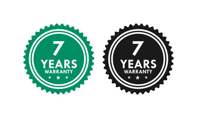 7 years and lifetime warranty label template illustration