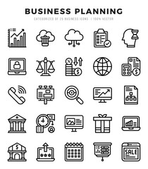 Set of Business Planning icons in Lineal style. Lineal Icons symbol collection.