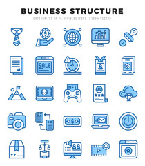 Business Structure icons Pack. Two Color icons set. Business Structure collection set.