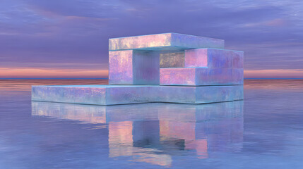 abstract art scene combining organic flow and digital sharpness in a visually striking composition